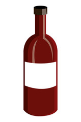 red wine bottle front view over isolated background,vector illustration