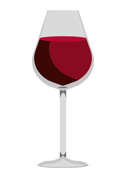 glass of wine  front view over isolated background,vector illustration