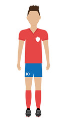 avatar man soccer player with sports clothes front view over isolated background,vector illustration