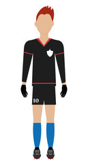 avatar man soccer player with sports clothes front view over isolated background,vector illustration