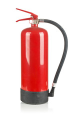 Fire extinguisher on white
