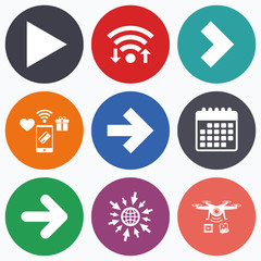 Arrow icons. Next navigation signs symbols.