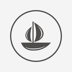 Sail boat icon. Ship sign.
