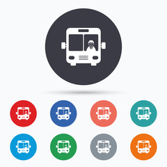 Bus sign icon. Public transport symbol.