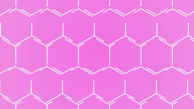 technological abstract hexagon honey comb motion background loop pink