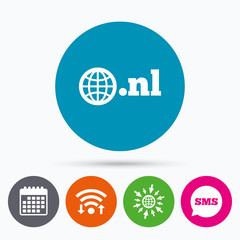 Domain NL sign icon. Top-level internet domain