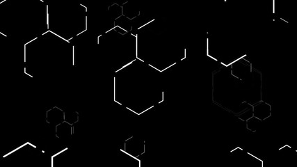 technological abstract hexagon honey comb motion background loop - Powered by Adobe