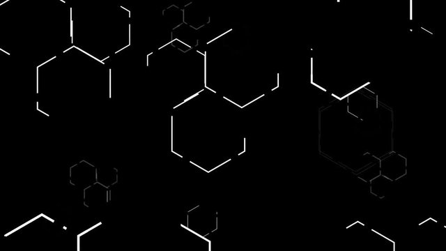 technological abstract hexagon honey comb motion background loop