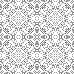 Black, white seamless pattern. Decorative ornament for coloring book, page.