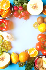 Fruits and vegetables from above