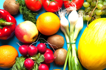 Fruits and vegetables from above