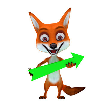 red fox with pose arrow