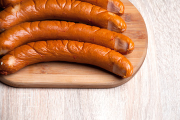 Sausage on a chopping board