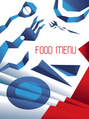 Polygon Art, Contemporary Restaurant Geometrical Graphics (Vector Art)