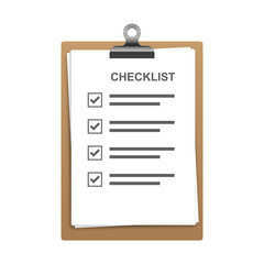 Checklist, Clipboard with checklist. Vector