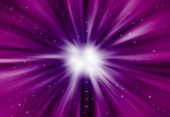 Naklejka na ściany i meble Purple glitter sparkle defocused radial rays lights bokeh beautiful abstract background.