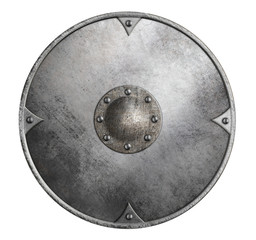 metal round shield isolated 3d illustration