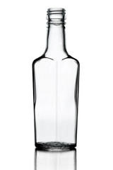 Empty bottles isolated over the white background