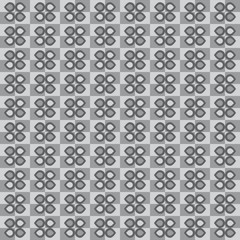 Floral fun pattern with grey stylized petals
