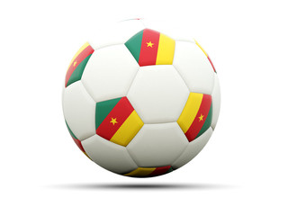 Obraz premium Flag of cameroon on football