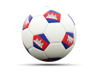 Obraz premium Flag of cambodia on football