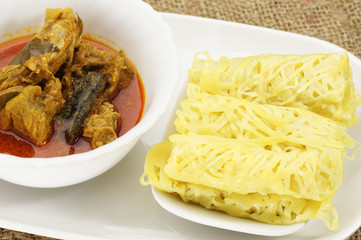 Roti Jala and Chicken Curry