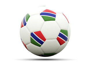 Fototapeta premium Flag of gambia on football