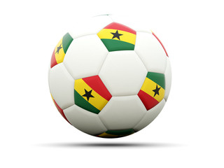 Fototapeta premium Flag of ghana on football