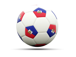 Obraz premium Flag of haiti on football