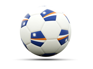 Fototapeta premium Flag of marshall islands on football