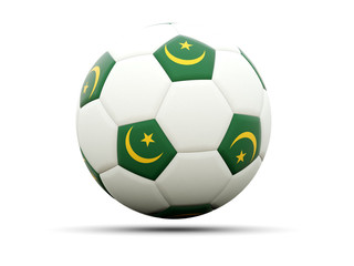 Flag of mauritania on football