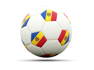 Flag of moldova on football