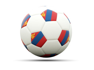 Obraz premium Flag of mongolia on football