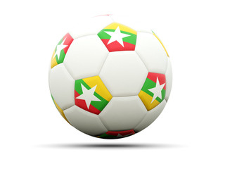 Flag of myanmar on football