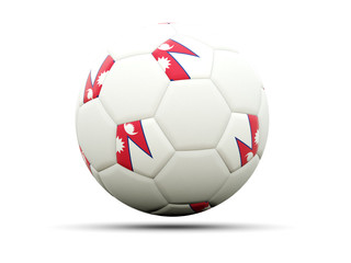 Flag of nepal on football