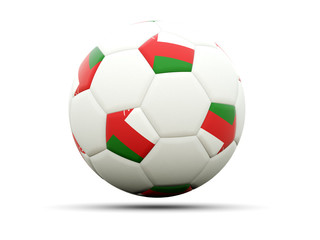 Obraz premium Flag of oman on football