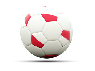 Flag of poland on football