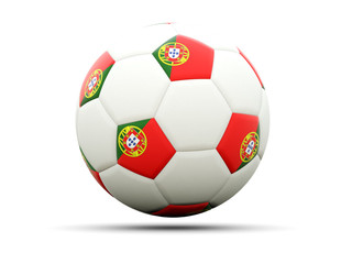 Flag of portugal on football