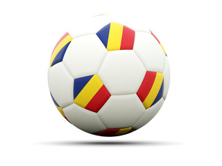 Obraz premium Flag of romania on football