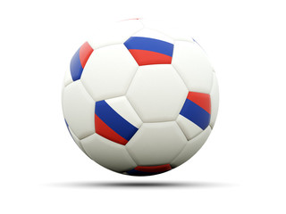 Obraz premium Flag of russia on football