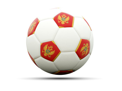 Flag of montenegro on football