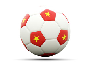 Flag of vietnam on football