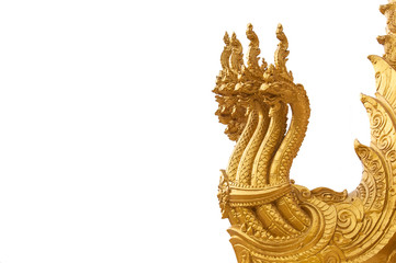 serpents golden the temple isolated on white background