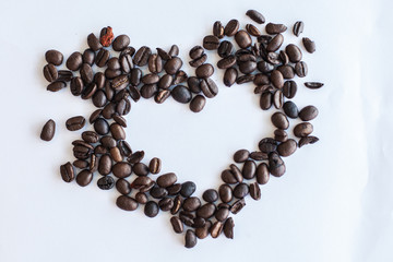 coffee beans heart