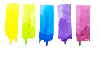 Naklejka premium Colorful watercolor texture background on white paper