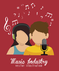 couple singing isolated icon design