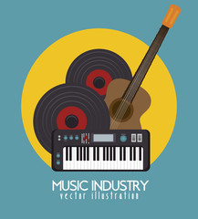 acoustic guitar and piano isolated icon design, vector illustration  graphic 