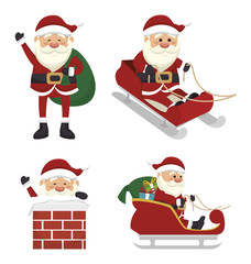 figures set santa claus isolated icon design, vector illustration  graphic 