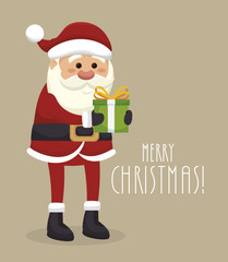 santa claus with gift  isolated icon design, vector illustration  graphic 