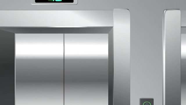 Elevator close and open, rise up
